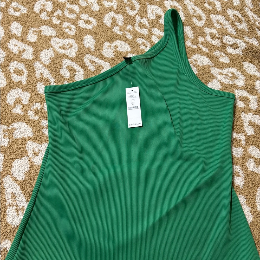 White House Black Market Green One Shoulder Bodycon Dress